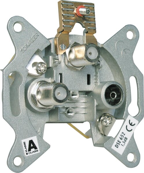 UP-Antennendose Schwaiger 3-loch 2 x F-Buchse, 1 x IEC Buchse,