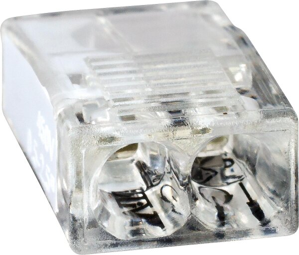 Mini-Steckklemme 2-fach weiß, VPE = 100 Stück