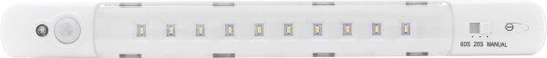 Unterbaulichtleiste LED Bewegungsmelder, Batterie, weiß, 260mm,IP20