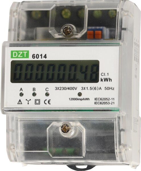Messwandler-Drehstromzähler DZT6014 230/400V, 1,5/6A 50Hz S0