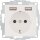 Schuko-Steckdose mit USB und Kinderschutz Merten System M, Polarweiß glänzend 1 Stück