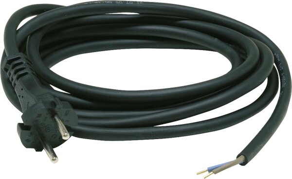 Anschlussleitung H07RN-F 2x1,0 5,0 m, schwarz