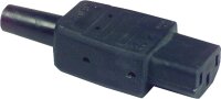 Kaltgerätestecker mit Tülle  230 V/10 A schwarz