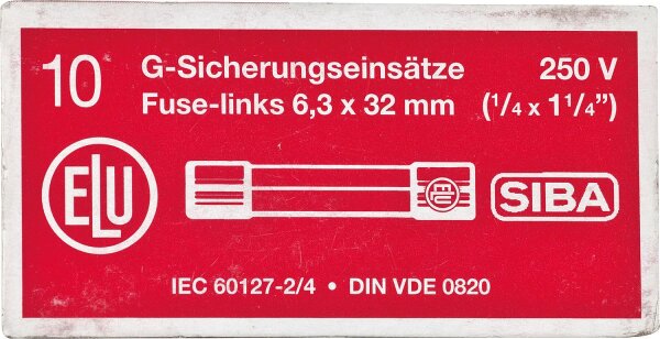 Feinsicherung flink 2,5 A 1 Beutel 10 Stück 6,3 x 32 mm