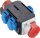 CEE-Kompaktverteiler CEE Stecker + Kupplung 16A + 3x Schuko-Steckdosen